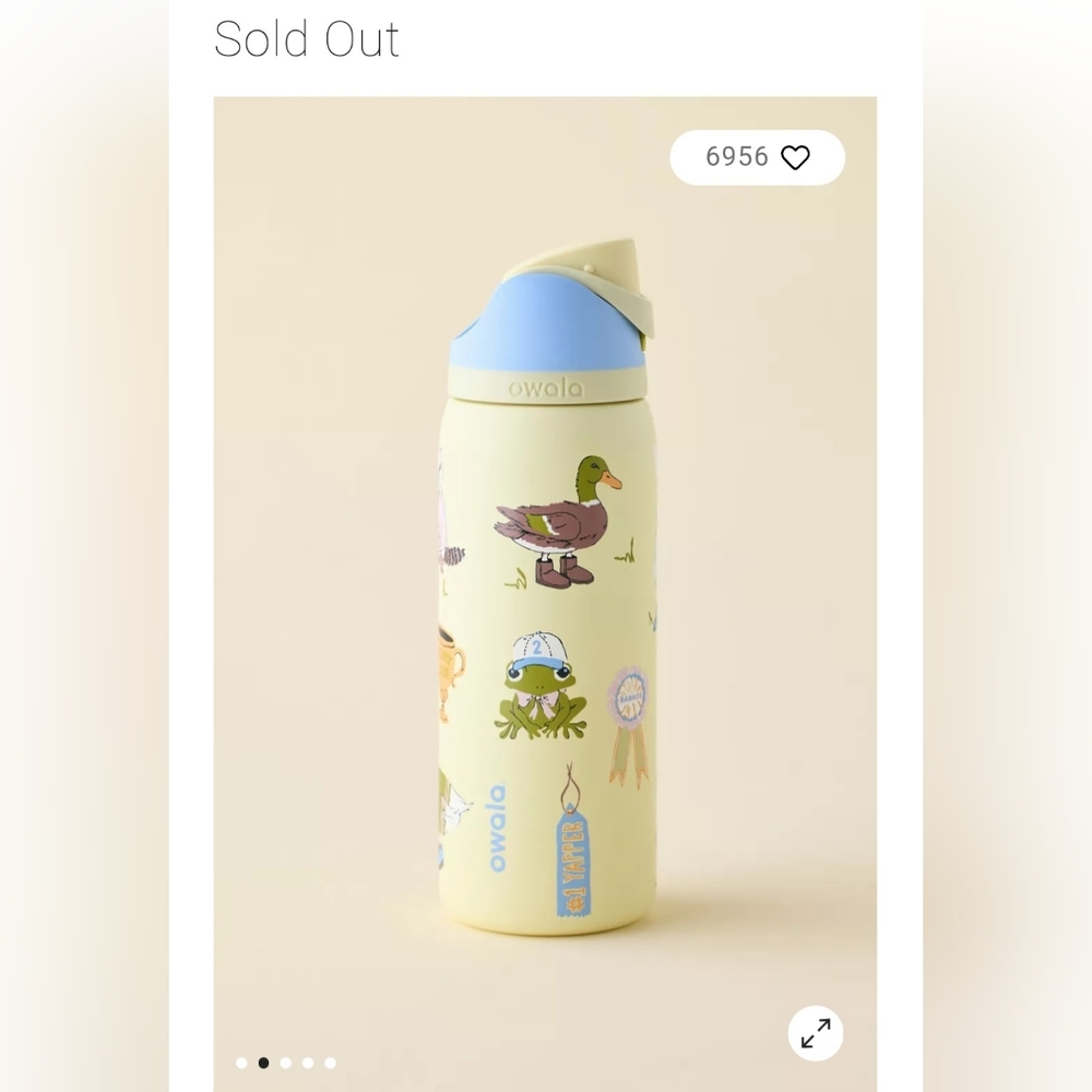 Owala Party Animals Exclusive Print FreeSip 32 oz Water Bottle. Sold Out! New!